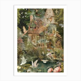 Fairytale Pond Scrapbook Collage 1 Art Print