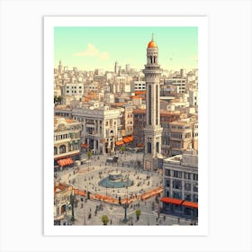 Takism Square Meydan Pixel Art 2 Art Print