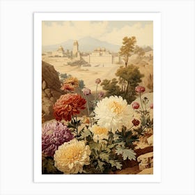 Chrysanthemum Flower Victorian Style 1 Art Print
