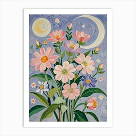 Flowers In The Moonlight no1 Art Print