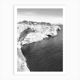 Black And White Photo coastline Majorca Art Print