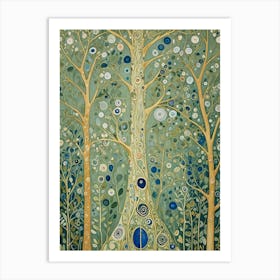 Abstract Green Trees Art Print