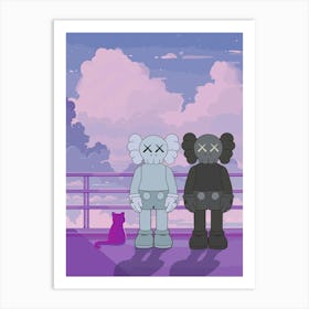 Two kaws On A Balcony Art Print