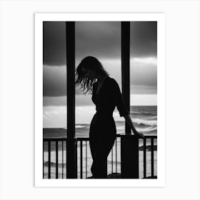 Woman On A Balcony Art Print