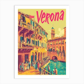 Aihrgdesign A 1970s Inspired Travel Poster For Verona Depicti 258ed8d4 C7b8 40c7 96b7 Cad0e7f0f5a8 1 Art Print