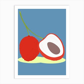 Rambutan Fruit Vector Art Print