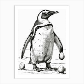 Emperor Penguin Balancing Eggs 1 Art Print