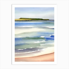 West Sands Beach, St Andrews, Scotland Watercolour Art Print