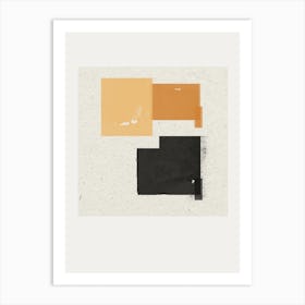 'Black And Orange' Abstract Paper Art Print