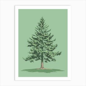 Spruce Tree Minimalistic Drawing 2 Art Print