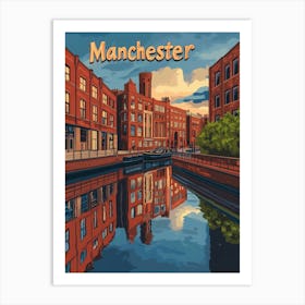 Aihrgdesign A Retro Travel Poster For Manchester Art Print