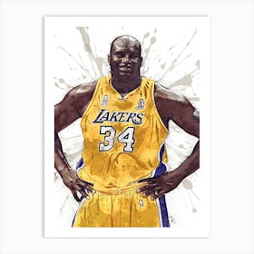 Shaquille O’Neal La Lakers Art Print