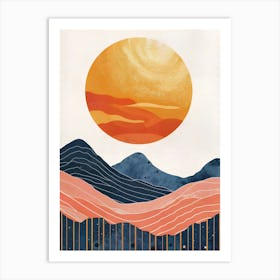 Sunset In The Mountains 12 Art Print