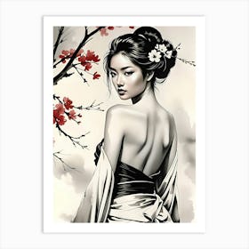 Beautiful Geisha Girl Art Print