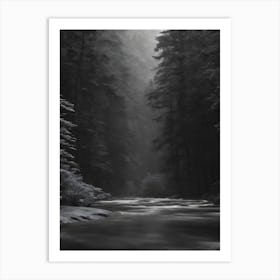 Black And White River 1 Art Print