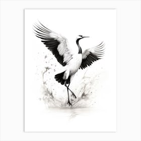 Crane In Flight Art Print