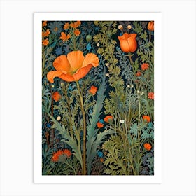 William Morris Poppies In The Meadow Art Print