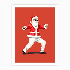 Santa Claus Dancing 23 Christmas print Art Print