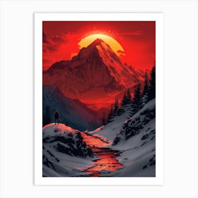 Sunset In The Mountains 25 Art Print