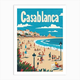 Aihrgdesign A 1970s Inspired Travel Poster For Casablanca Art Print