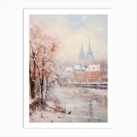Dreamy Winter Painting Hamburg Germany Art Print