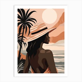 Woman At The Beach Art Print