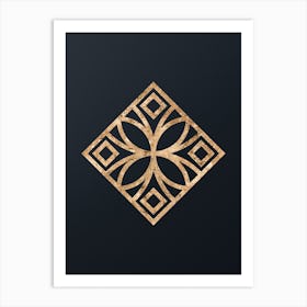 Abstract Geometric Gold Glyph on Dark Teal n.0134 Art Print