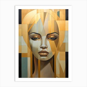 Abstract Geometric Lady Portrait 18 Art Print