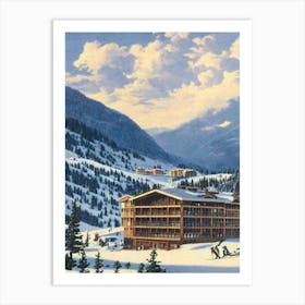 Grandvalira, Andorra Ski Resort Vintage Landscape 1 Skiing Poster Art Print