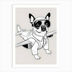French Bulldog Airplane-Reimagined 1 Art Print