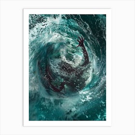 Man In The Water 1 Art Print