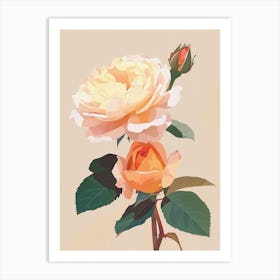 English Roses Painting Minimalist 2 Art Print