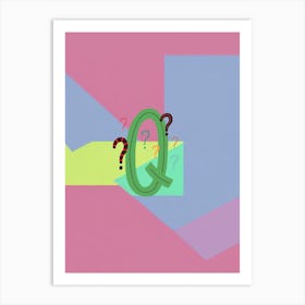 Kids Initials Q Art Print