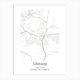 Glossop,United Kingdom Minimalist Map Art Print