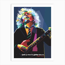 Angus Young Quotes WPAP fanart Art Print