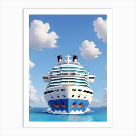 Cruise Ship In The Sea Art Print