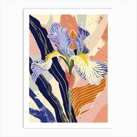 Colourful Flower Illustration Iris 4 Art Print