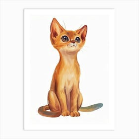 Abyssinian Cat Clipart Illustration 4 Art Print