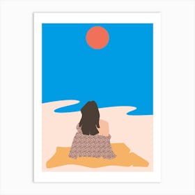 Woman On The Beach Art Print