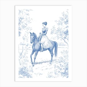 Lady On Horseback Art Print