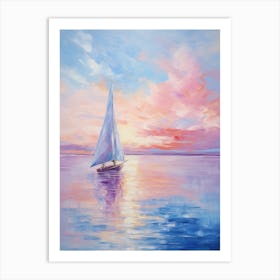 Sailboat At Sunset 13 Art Print