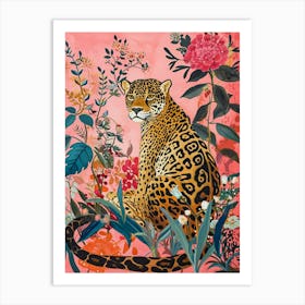 Floral Animal Painting Jaguar 1 Art Print