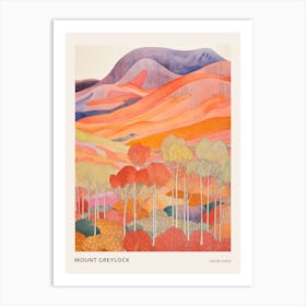 Mount Greylock United States Colourful Mountain Illustration Poster Art Print