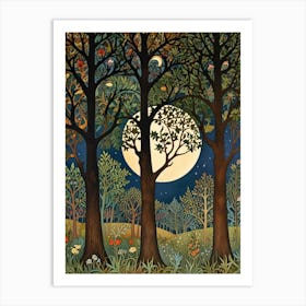 William Morris Moonlight Forest 7 Art Print