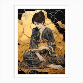 Kintsugi Golden Repair Japanese Style 7 Art Print