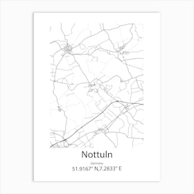 Nottuln,Germany Minimalist Map Art Print