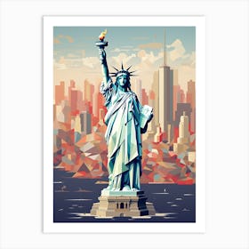 New York City, Usa, Geometric Illustration 2 Art Print
