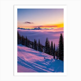 Telluride, Usa Sunrise Skiing Poster Art Print