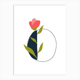 Living Room Floral Letters 15 Art Print