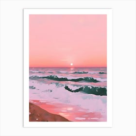 Pink Pastel Sunset Beach Art Print